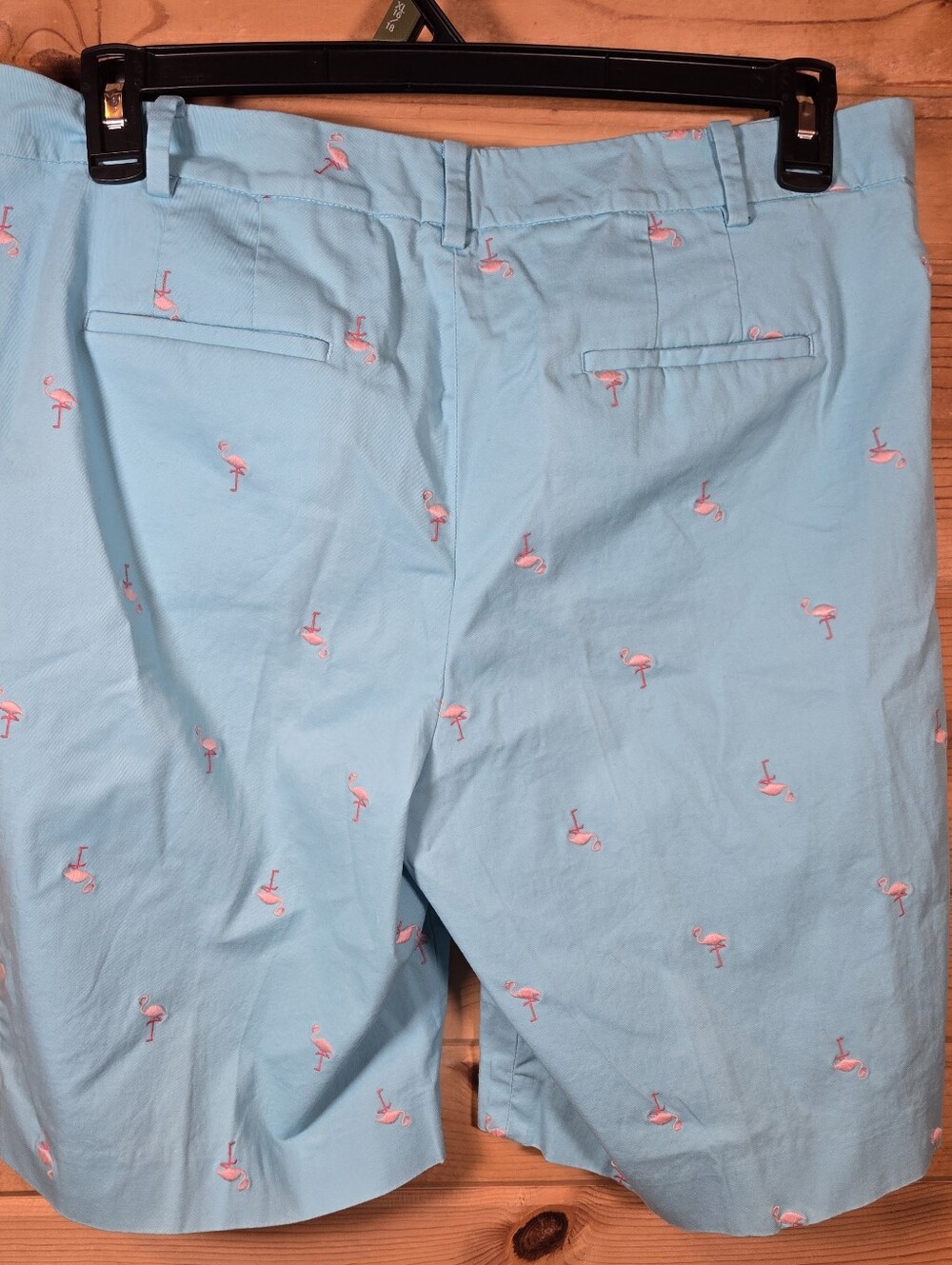 Talbots Perfect Shorts 10 Turquoise All Over Embroidered Flamingos Summer Beach - Picture 3 of 6